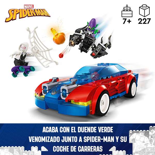 Lego Marvel Spider-Man et Duende Verde Venomizado Coche de Carreras – Jeu de construction 7 ans
