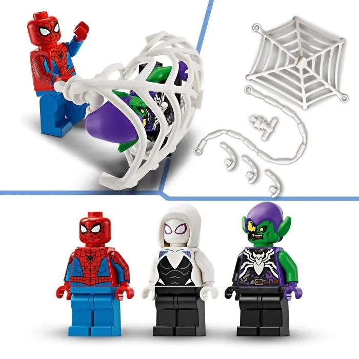 Lego Marvel Voiture de Course de Spider-Man contre le Bouffon Vert Venomisé