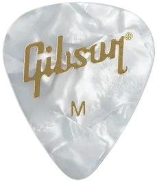 Gibson Pack de 12 médiators blanc perle - Medium