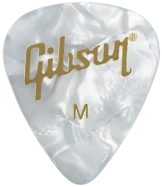 Gibson Pack de 12 médiators blanc perle - Medium Gibson Pack de 12 médiators blanc perle - Medium