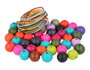 Innspiro Kit de 150 perles en bois de 20 mm et 5 m de fil de coton