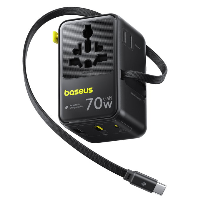 Baseus EnerCore CG11 Adaptateur de voyage 70 W, Noir Baseus EnerCore CG11 Adaptateur de voyage 70 W, Noir