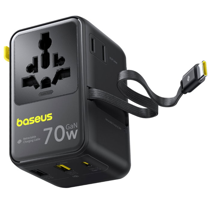 Baseus EnerCore CG11 Adaptateur de voyage 70 W, Noir Baseus EnerCore CG11 Adaptateur de voyage 70 W, Noir