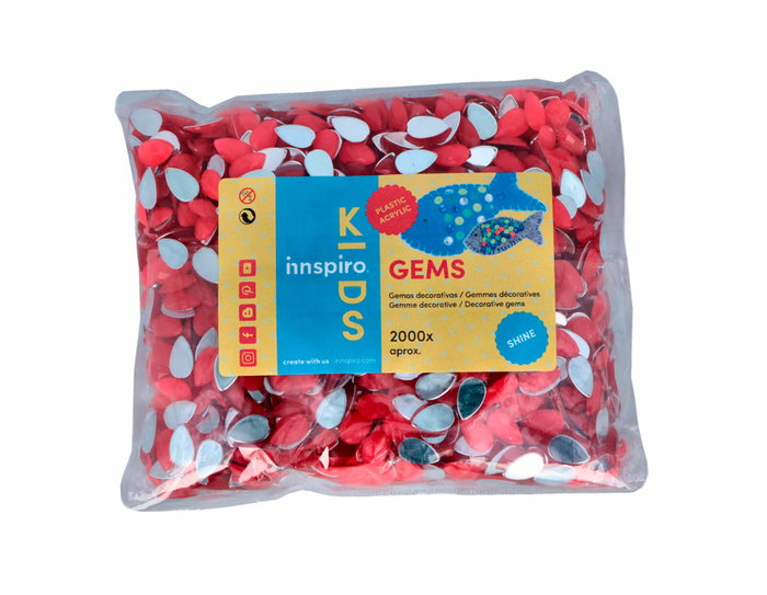 Innspiro Gemas acryliques goutte rose fluor 8x13mm 2000u