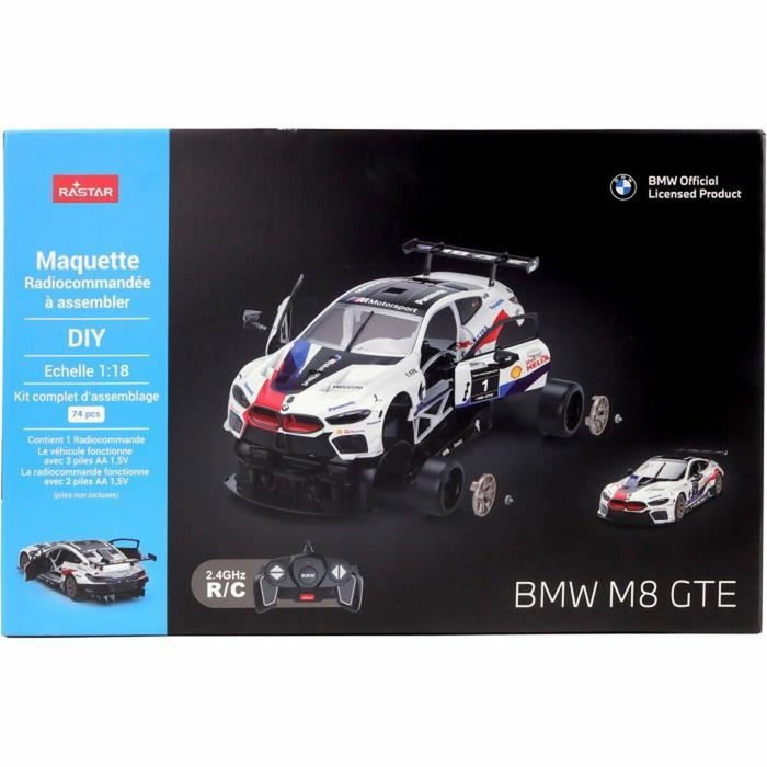 MGM Voiture Télécommandée BMW M8 GTE - Blanc - 1/18