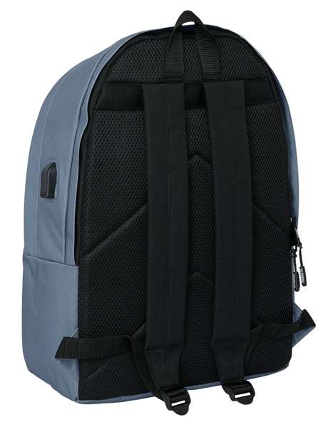 Safta MUNICH BASICOS Sac à dos double pour ordinateur portable 15,6" avec chargeur USB, dimensions 31x44x18 cm, couleur gris Safta MUNICH BASICOS Sac à dos double pour ordinateur portable 15,6" avec chargeur USB, dimensions 31x44x18 cm, couleur gris