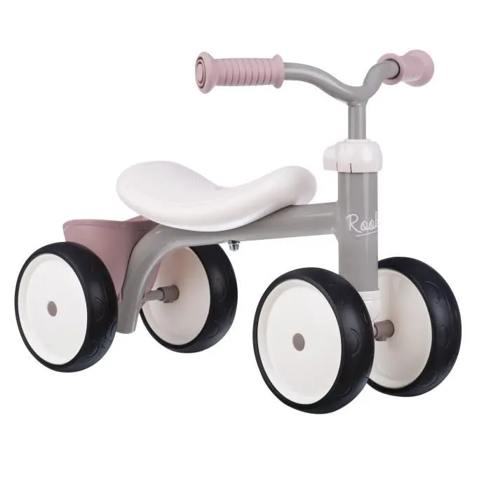 Smoby Porteur Rookie en métal pour enfant à partir de 12 mois, Rose - Premier véhicule d'apprentissage avec marche avant et arrière