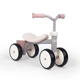 Smoby Porteur Rookie en métal pour enfant à partir de 12 mois, Rose - Premier véhicule d'apprentissage avec marche avant et arrière