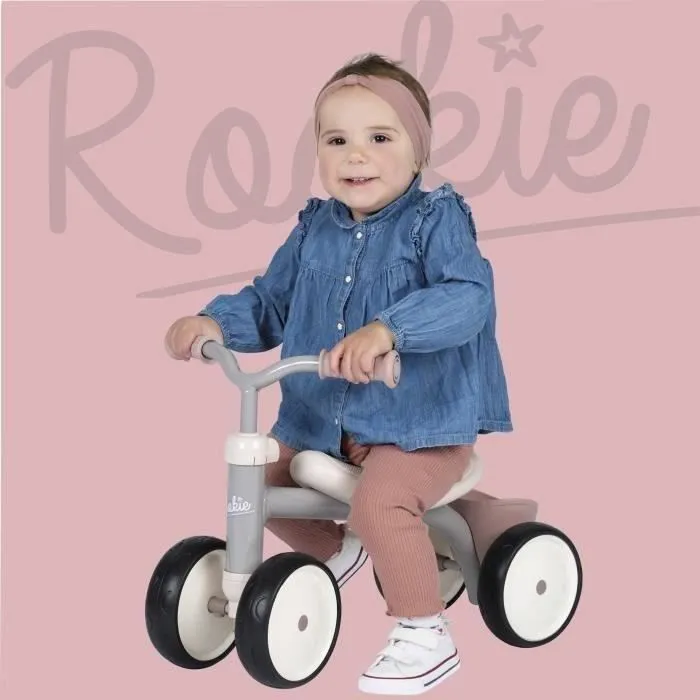 Smoby Porteur Rookie en métal pour enfant à partir de 12 mois, Rose - Premier véhicule d'apprentissage avec marche avant et arrière