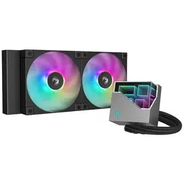DeepCool LT240 Refroidisseur de liquide tout-en-un pour processeur - Radiateur 240 mm (2x ventilateurs 120 mm) - Noir