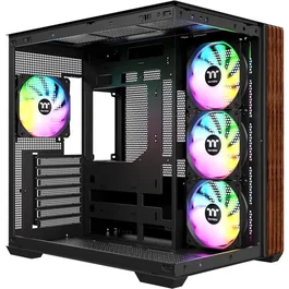 Thermaltake CA-1Z2-00M1WN-WS View 380 WS ARGB - Boîtier PC Moyen Tour ATX - Panneau latéral et façade en verre trempé - 4 ventilateurs ARGB inclus - Port USB Type-C - Noir