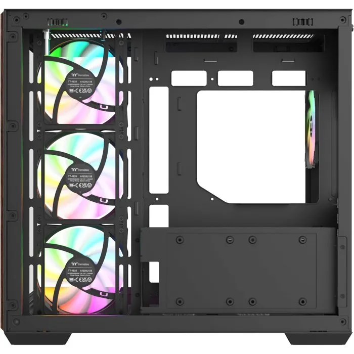 Thermaltake CA-1Z2-00M1WN-WS View 380 WS ARGB - Boîtier PC Moyen Tour ATX - Panneau latéral et façade en verre trempé - 4 ventilateurs ARGB inclus - Port USB Type-C - Noir