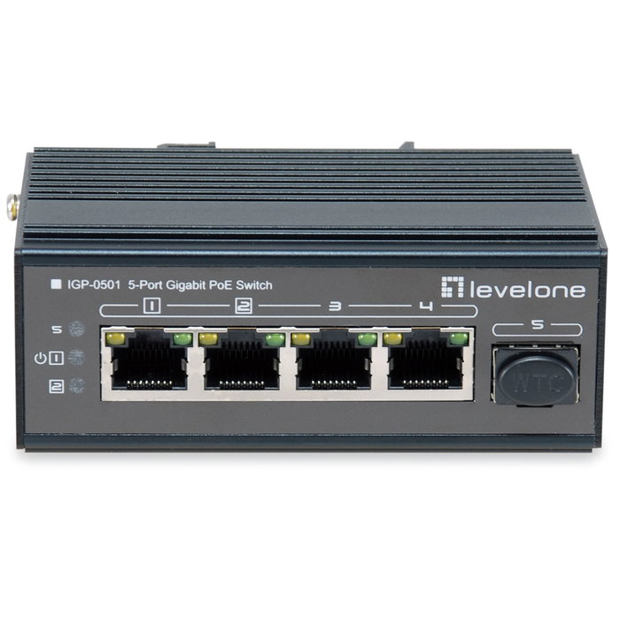 LevelOne IGP-0501 Commutateur industriel 5 ports Gigabit PoE et SFP LevelOne IGP-0501 Commutateur industriel 5 ports Gigabit PoE et SFP