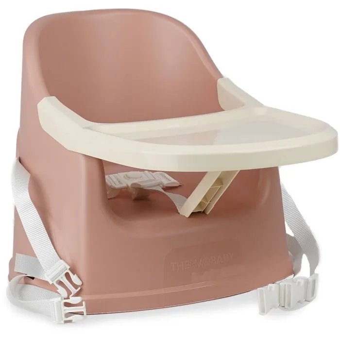 Thermobaby YOUPLA - Rehausseur de chaise bébé avec tablette - Pour enfants de 6 à 36 mois - Rose câlin - Fabriqué en France
