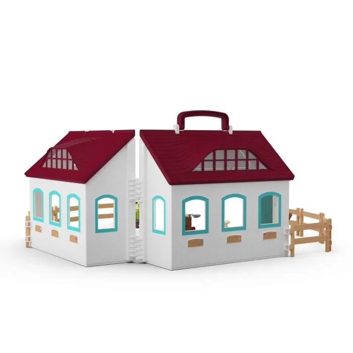 Schleich 42703 Horse Club - Coffret Écurie Transportable - Figurine Cheval - Jeu Enfant Dès 4 Ans