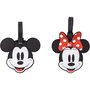 PEERS HARDY - Set de 2 Étiquettes de Bagage Mickey et Minnie Disney en Silicone de Haute Qualité