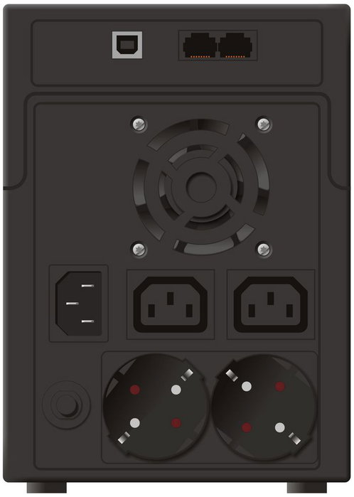 PowerWalker Onduleur Line-Interactive VI SHL 2200VA/1200W - Entrée C14, 2 Prises Schuko, 2 Sorties IEC C13, 2 Batteries 12V/9Ah, Écran LCD, Communication USB