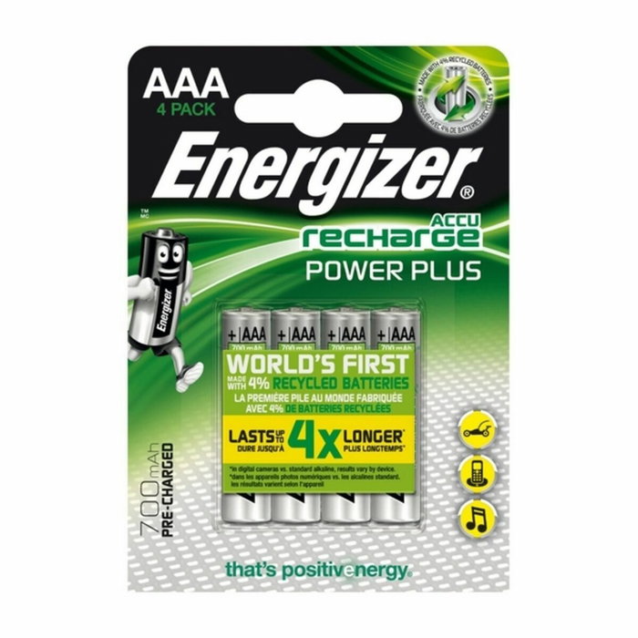 Piles Rechargeables Energizer AAA-HR03 700 mAh 1,2 V AAA HR03 (4 Unités)