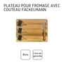 Fackelmann - Plateau à fromage en bois avec 3 ardoises et couteau - 32 x 23 cm - Pour présentation apéritif et charcuterie