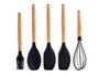 KINVARA Set de 5 ustensiles de cuisine en silicone et bois de hêtre