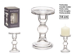 Giftdecor Candelabro en Cristal Transparent Balle M 14 x 8.5 cm (Set de 24)
