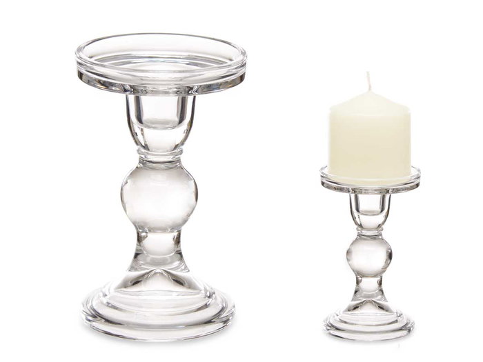 Giftdecor Candelabro en Cristal Transparent Balle M 14 x 8.5 cm (Set de 24)