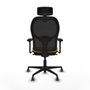 Piqueras y Crespo Chaise de Bureau avec Appui-tête Jorquera 3D036G2 Jaune