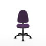 Chaise de bureau Algarra avec mécanisme de contact permanent de base, recouverte de tissu violet. Équipée d'une base en polyamide noir, sans accoudoirs et de roulettes en nylon de 50 mm.