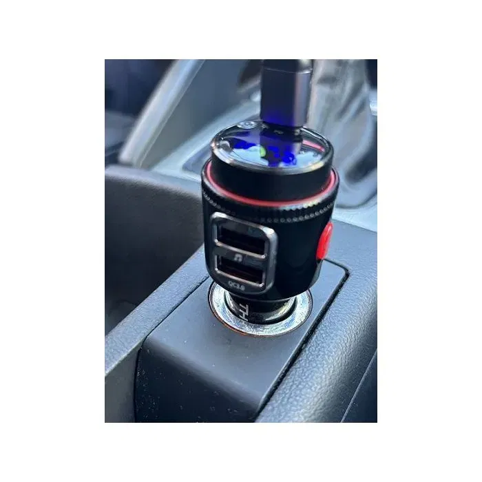 Thomson Transmetteur FM Bluetooth 5.4 pour voiture 12/24V - Charge rapide USB-C PD 30W et USB-A QC 3.0, affichage tension, commandes mains libres