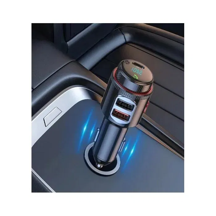 Thomson Transmetteur FM Bluetooth 5.4 pour voiture 12/24V - Charge rapide USB-C PD 30W et USB-A QC 3.0, affichage tension, commandes mains libres