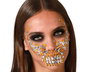 Adhesives Joyas Faciales Calavera pour maquillage, or et argent pour Halloween, Día de Los Muertos, carnaval et événements thématiques