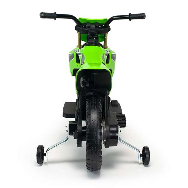 Injusa Moto Cross Kawasaki KX85 12V 103 x 52 x 65,5 cm pour Enfants 3 Ans Véhicule à Pédales Vert