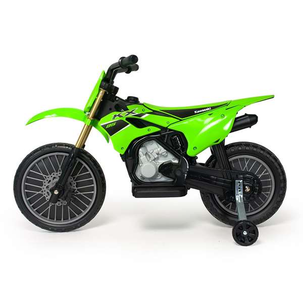 Injusa Moto Cross Kawasaki KX85 12V 103 x 52 x 65,5 cm pour Enfants 3 Ans Véhicule à Pédales Vert