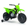 Injusa Moto Cross Kawasaki KX85 12V 103 x 52 x 65,5 cm pour Enfants 3 Ans Véhicule à Pédales Vert