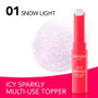 Bourjois Icy Sparkly Barra Multiusos - Stick illuminateur pailleté multifonction, 2g, nuance Snow Light, pour yeux, lèvres, pommettes