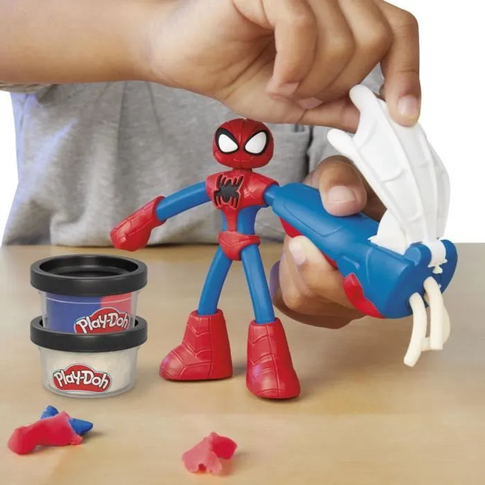 Hasbro Play-Doh, coffret Mon créateur de toiles Spider-Man avec figurine flexible et pâte à modeler, dès 4 ans, produit Marvel Hasbro Play-Doh, coffret Mon créateur de toiles Spider-Man avec figurine flexible et pâte à modeler, dès 4 ans, produit Marvel