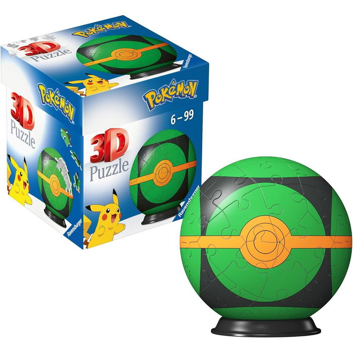 Ravensburger Puzzle 3D Pokemon Ball 54 Pièces avec Écrin pour Cartes - Taille: 8.1 x 8.1 x 8.1 cm