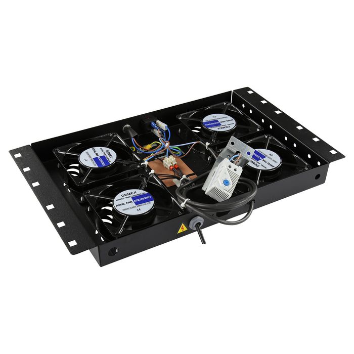 Lanview Module de Ventilation de Toit Logon RAF120BL avec 4 Ventilateurs, Thermostat Analogique, Débit d'Air 560 m³/h, Noir RAL9005