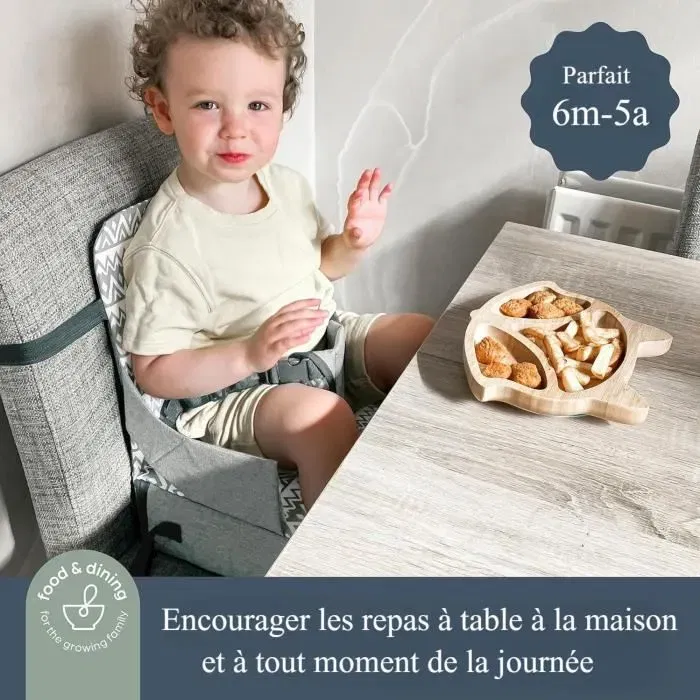 Dreambaby On-The-Go - Réhausseur portable pour enfants avec compartiments de rangement - Siège d'appoint pliable, léger et compact - Harnais de sécurité 3 points