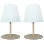 Lumisky Set de 2 lampes de table LED sans fil TWINS, crème, 16 cm