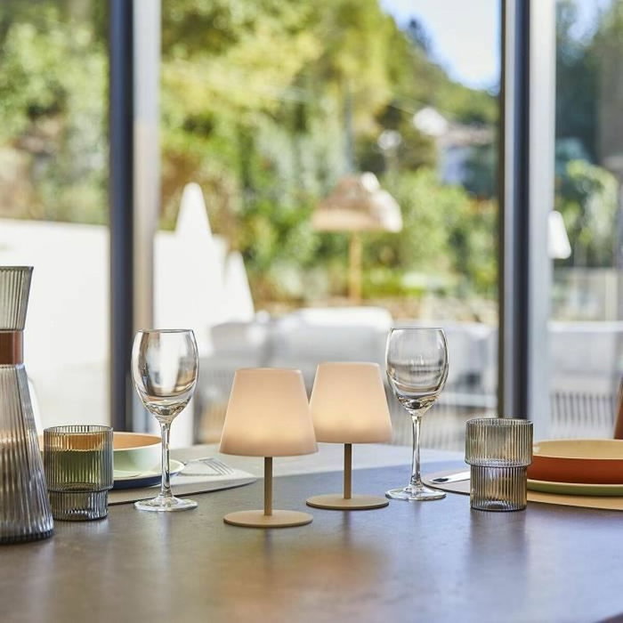 Lumisky Set de 2 lampes de table sans fil TWINS Cream, 16 cm