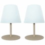 Lumisky Set de 2 lampes de table sans fil TWINS Cream, 16 cm