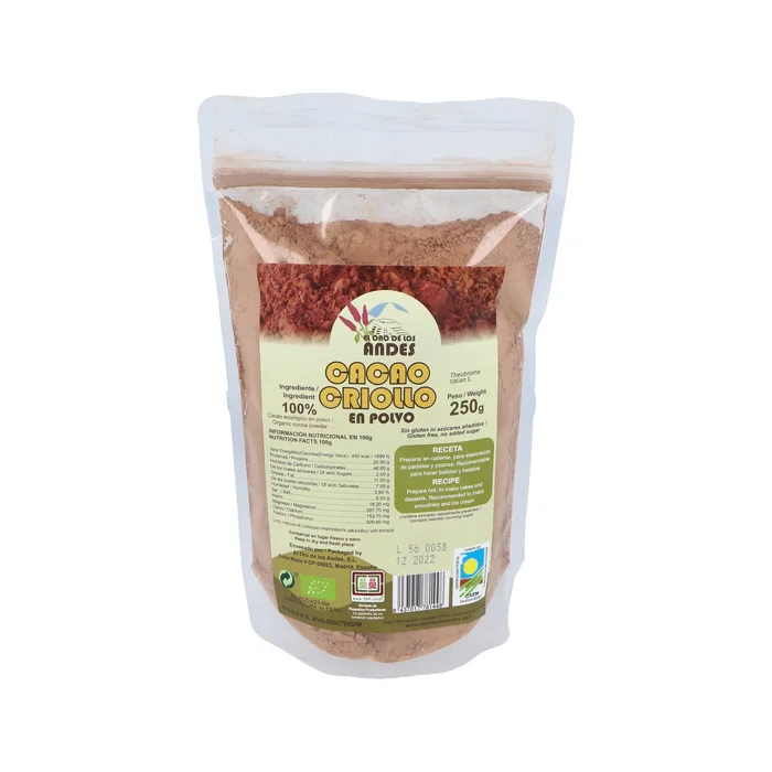 EL ORO DE LOS ANDES Cacao en Poudre Bio 250g - Idéal pour Boissons Chaudes et Pâtisserie EL ORO DE LOS ANDES Cacao en Poudre Bio 250g - Idéal pour Boissons Chaudes et Pâtisserie