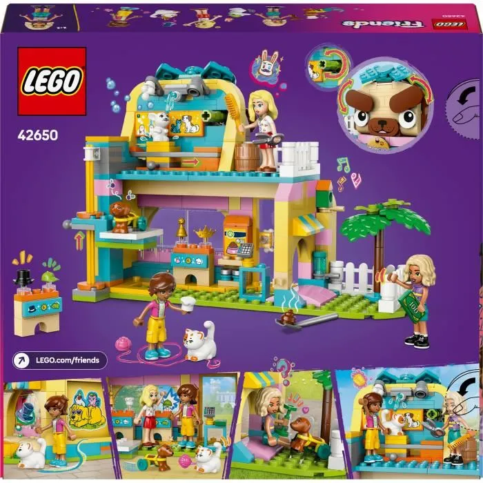 LEGO Friends 42650 Boutique d'Accessoires pour Animaux de Compagnie avec Toilettage et Mini-Poupées - Jouet Enfant 6 Ans et Plus