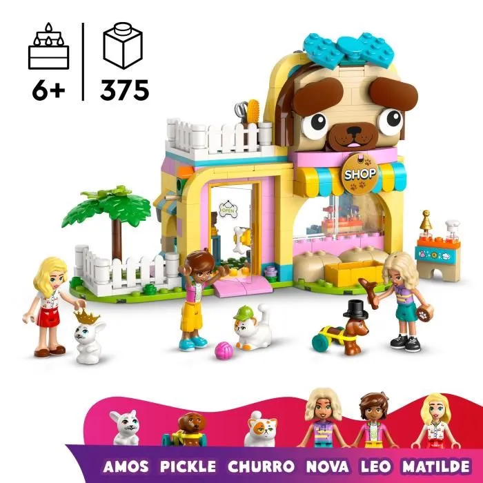 LEGO Friends 42650 Boutique d'Accessoires pour Animaux de Compagnie avec Toilettage et Mini-Poupées - Jouet Enfant 6 Ans et Plus