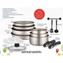 Arthur Martin AM133CH Batterie de cuisine 15 pièces en aluminium avec poignées amovibles, compatible tous feux dont induction (3 poêles, 3 casseroles, sauteuse)