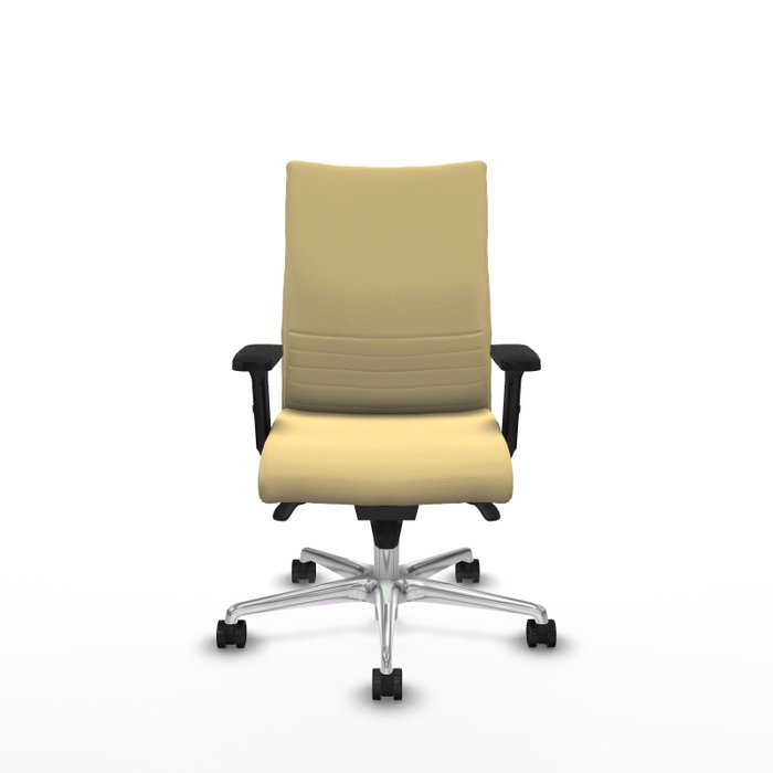 Piqueras Y Crespo Chaise de bureau Albacete avec mécanisme synchro et similicuir crème