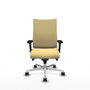 Piqueras Y Crespo Chaise de bureau Albacete avec mécanisme synchro et similicuir crème
