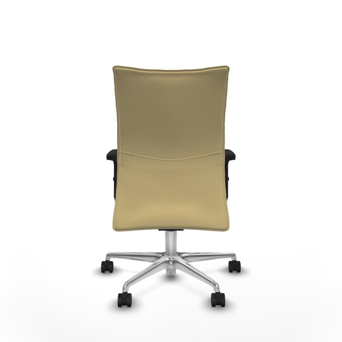Piqueras Y Crespo Chaise de bureau Albacete avec mécanisme synchro et similicuir crème