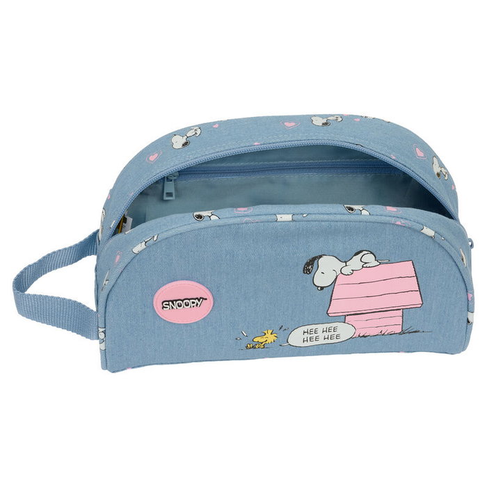 SAFTA Nécessaire de voyage Snoopy Peanuts adaptable au chariot à bagages, poche intérieure zipée, 26x9x16 cm